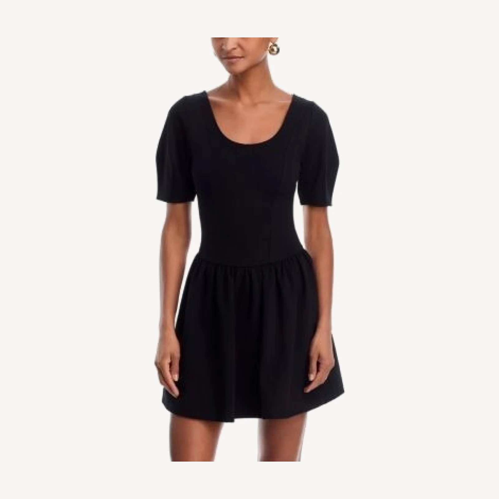 Aqua Ponte Scoop Neck Mini Dress - Exclusive