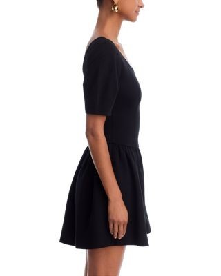 Aqua Ponte Scoop Neck Mini Dress - Exclusive