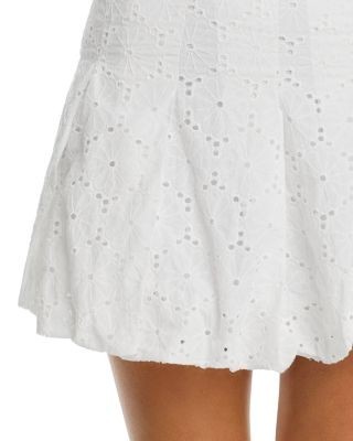 Aqua Eyelet Bubble Miniskirt - Exclusive
