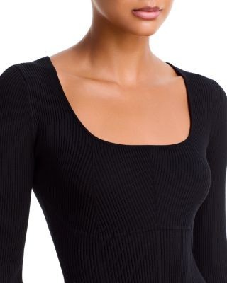Aqua Rib Knit Long Sleeve Bodysuit - Exclusive