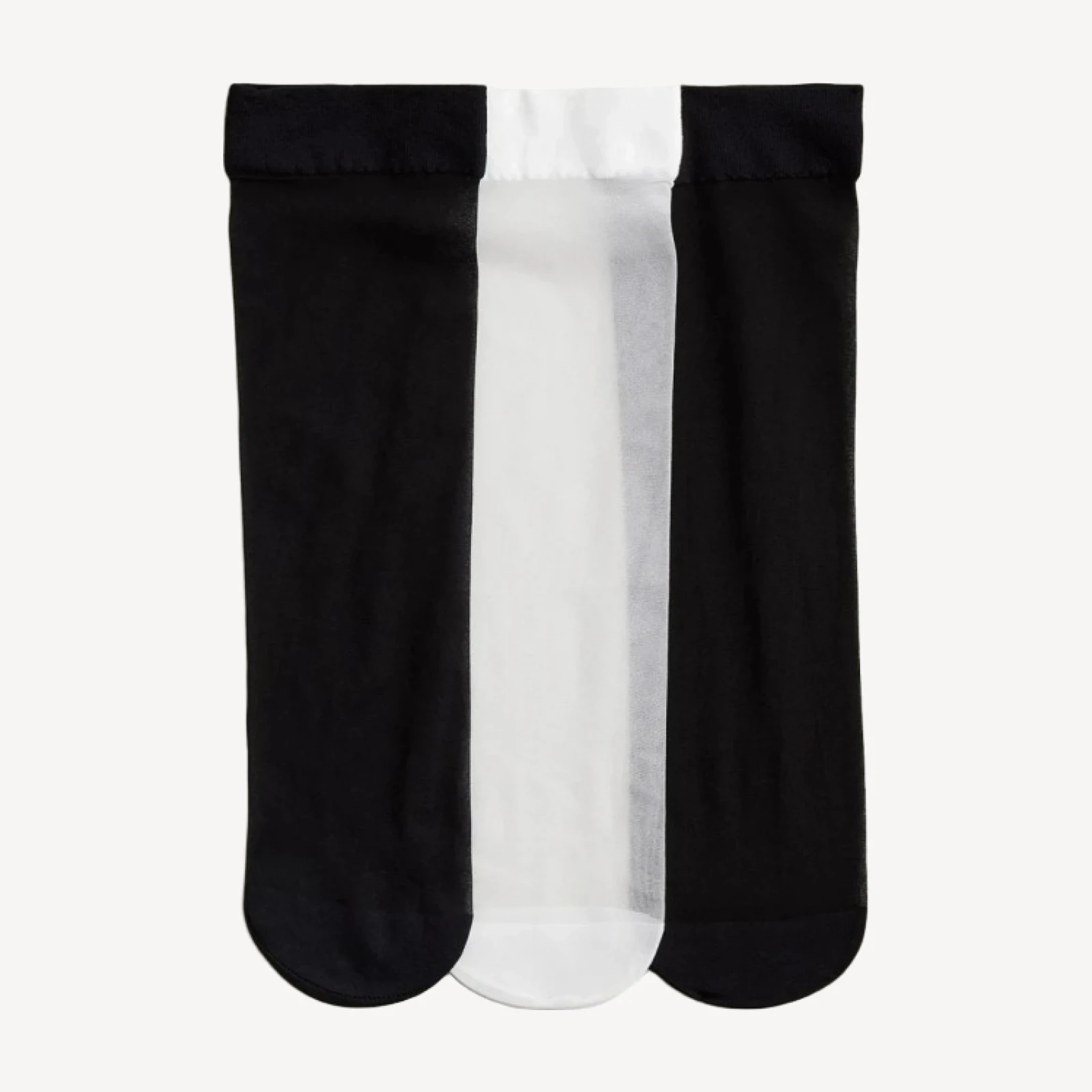 Sheer bootie socks three-pack