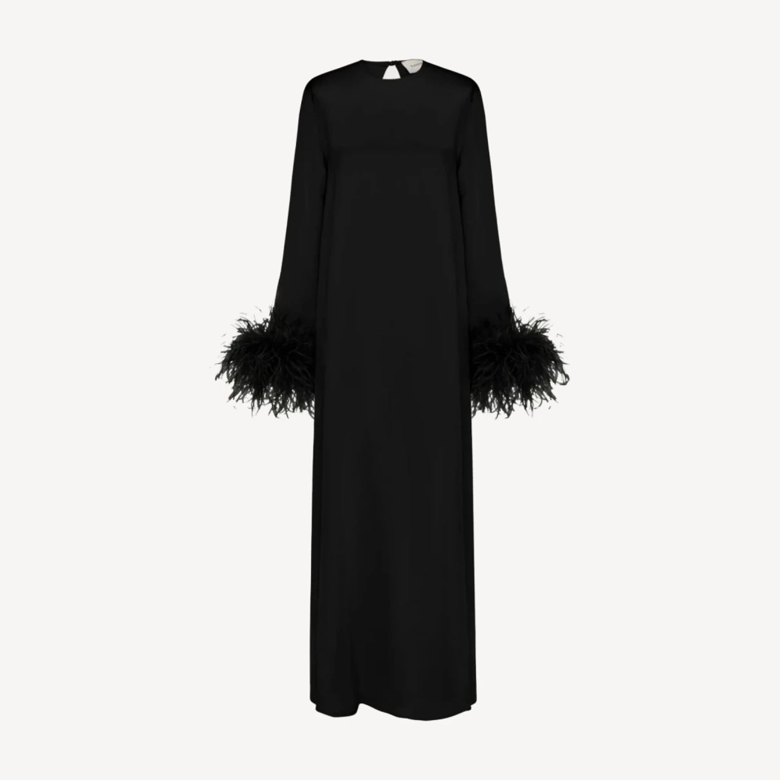 SLEEPER Suzi maxi dress with detachable feather boa