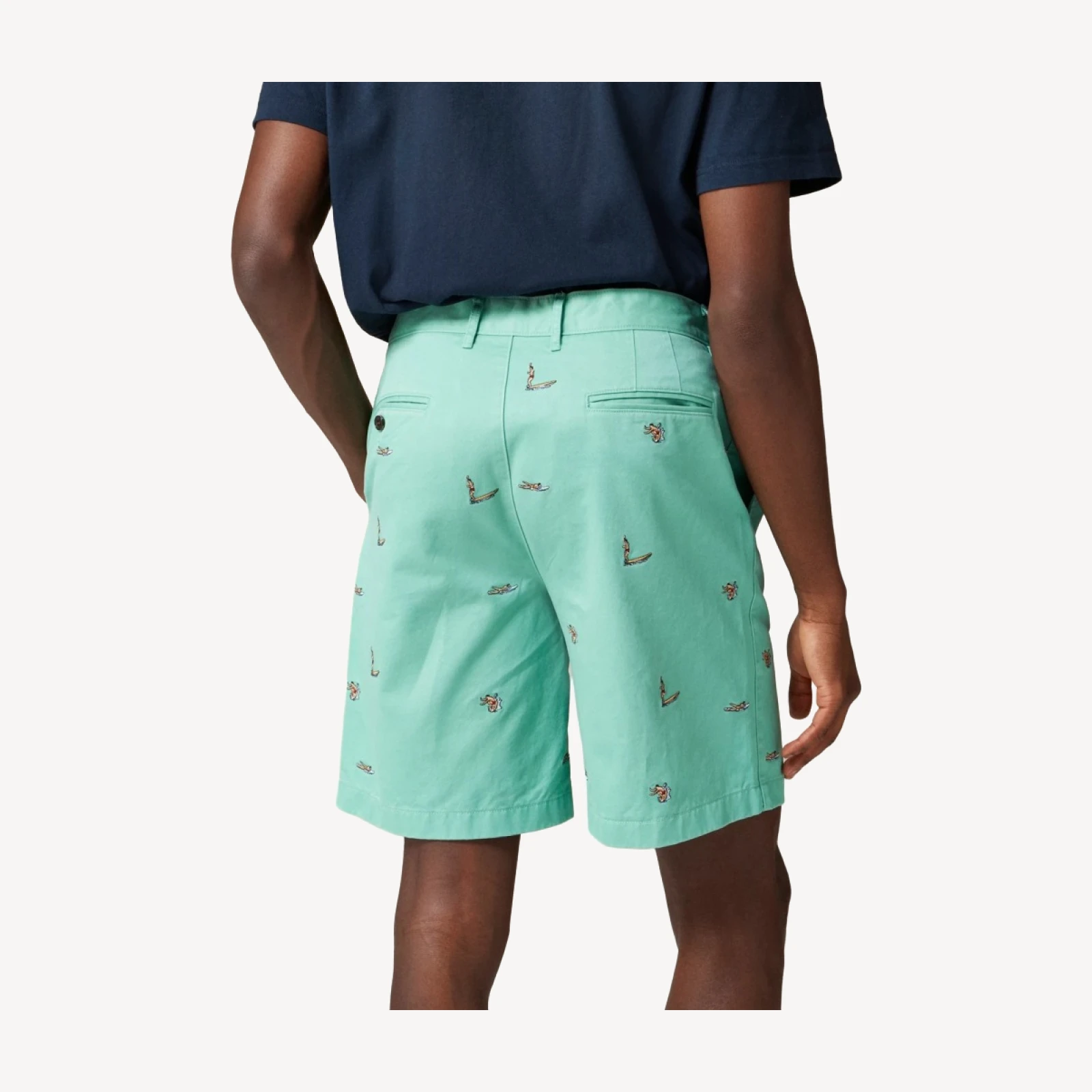 BEAMS PLUS X J.Crew 8.5'' pleated chino short with surfer embroidery