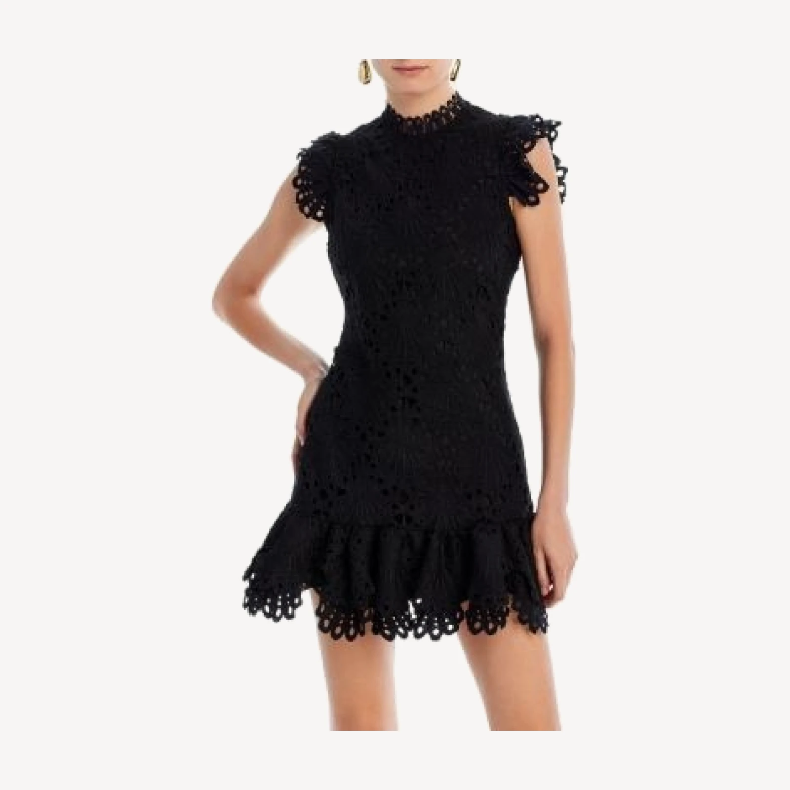 Aqua Mock Neck Lace Shift Dress - Exclusive