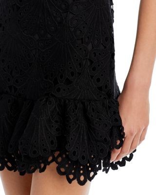 Aqua Mock Neck Lace Shift Dress - Exclusive