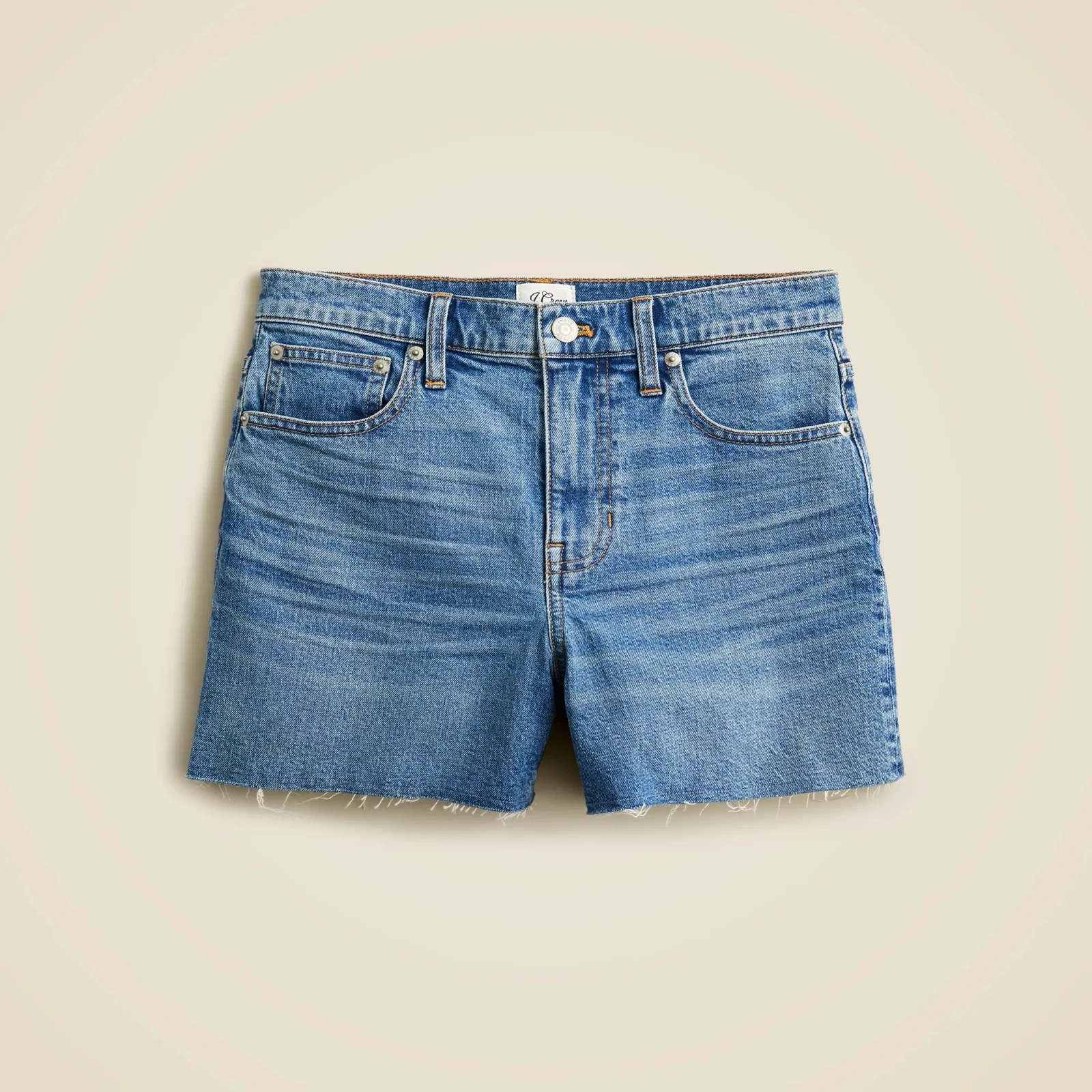 High-rise denim short in Juniper wash