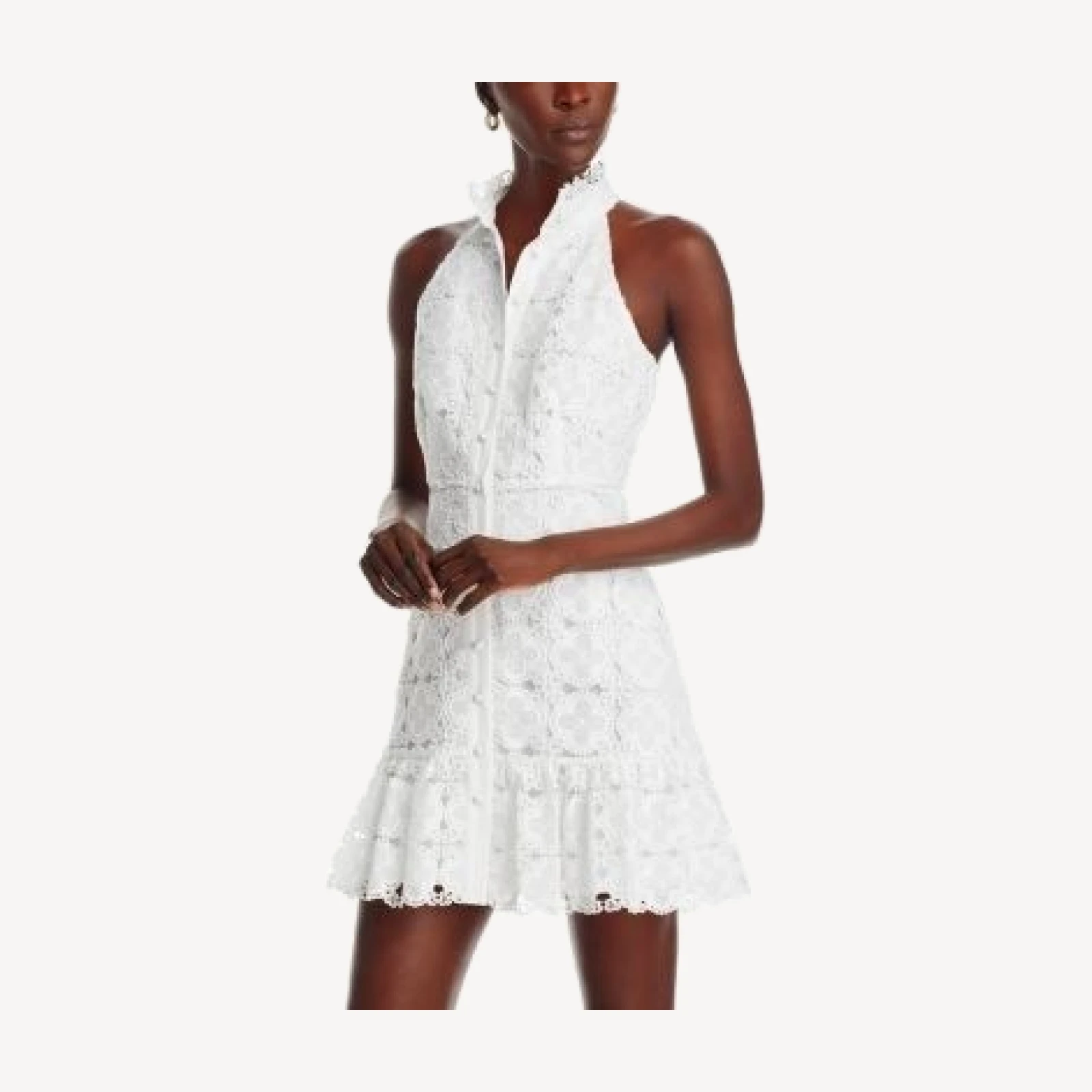 Aqua Lace Mini Shirt Dress - Exclusive