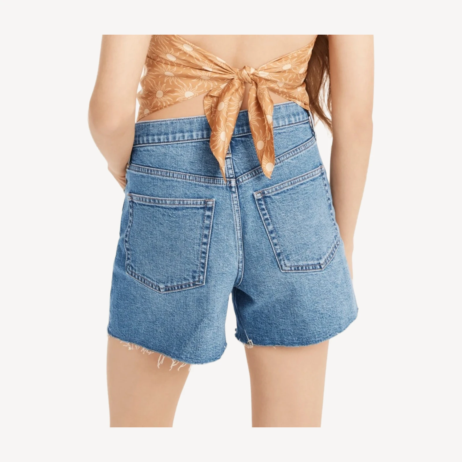 High-rise denim short in Juniper wash
