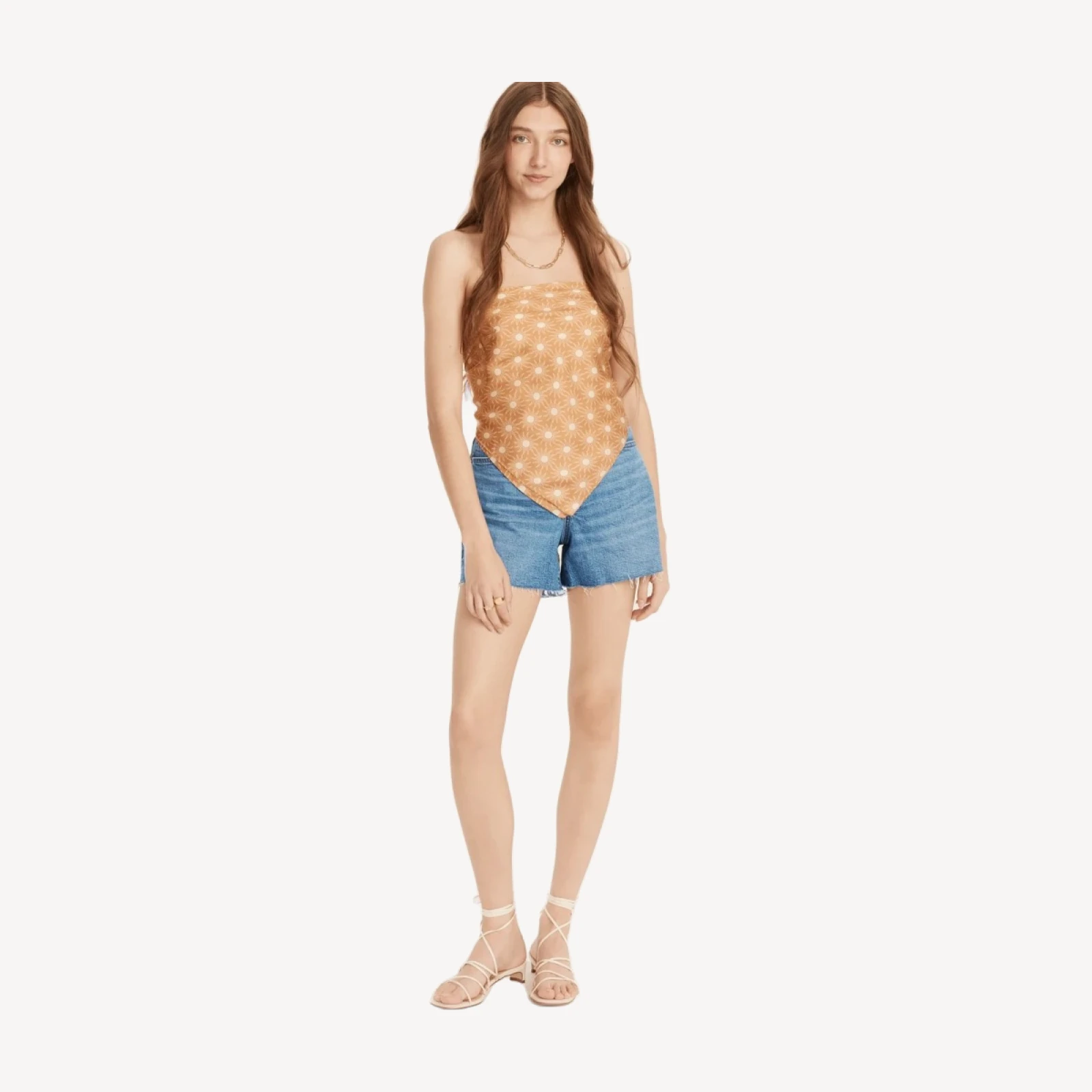 High-rise denim short in Juniper wash