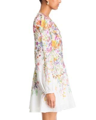 Aqua Floral Print Mini Dress - Exclusive