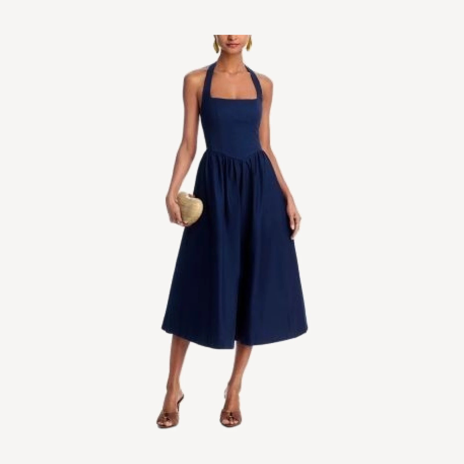 Aqua Halter Midi Dress - Exclusive