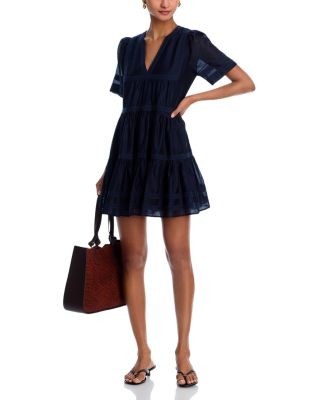 Aqua Lace Voile Short Sleeve Dress - Exclusive