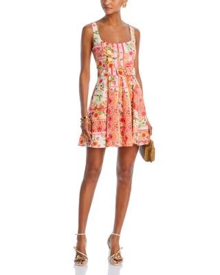 Aqua Fruit Tile Belted Mini Dress - Exclusive