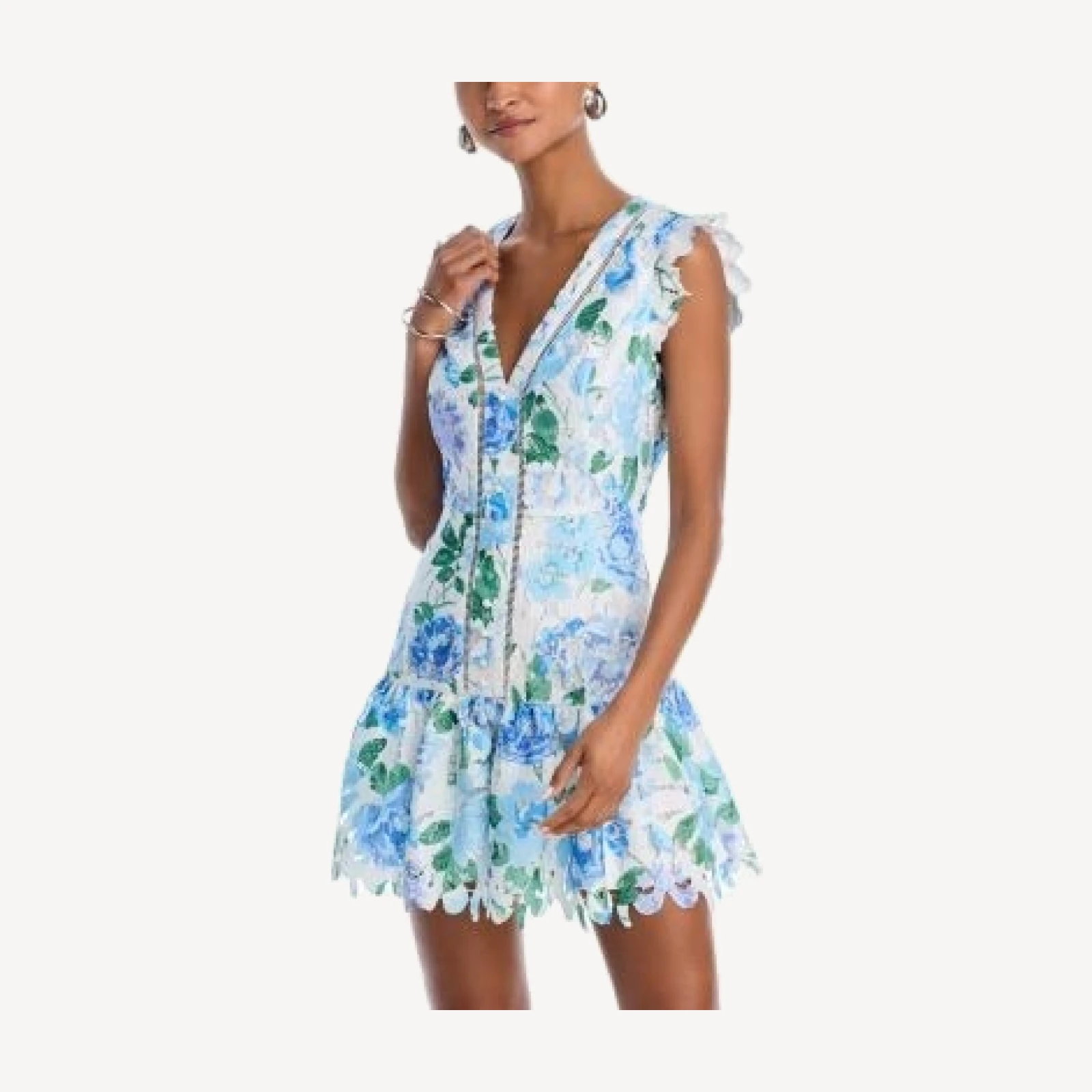 Aqua Lace Floral Dress - Exclusive