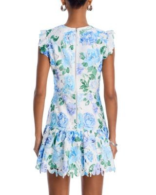 Aqua Lace Floral Dress - Exclusive