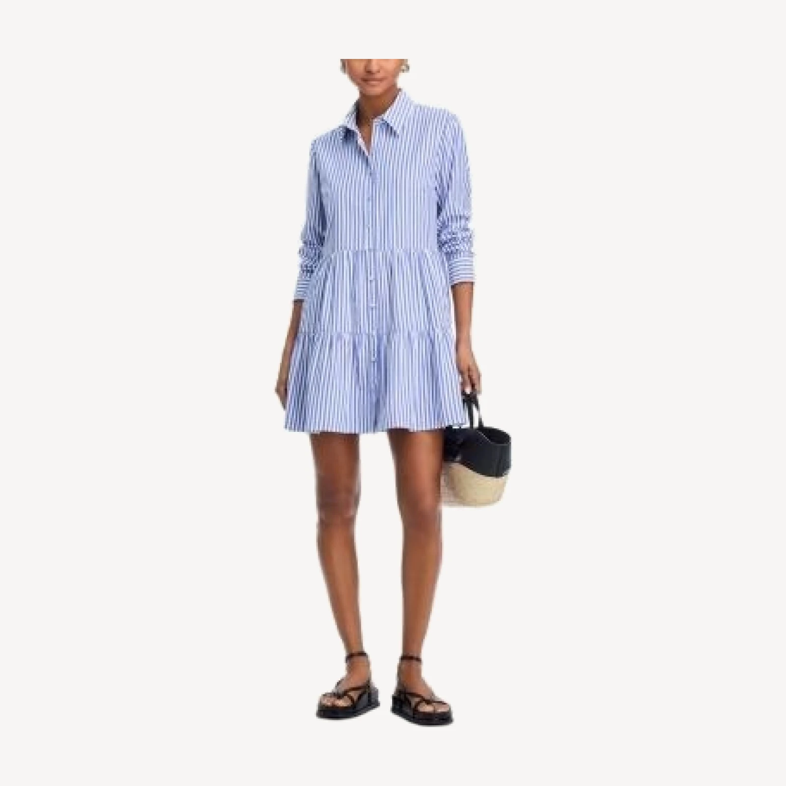 Aqua Striped Mini Dress - Exclusive