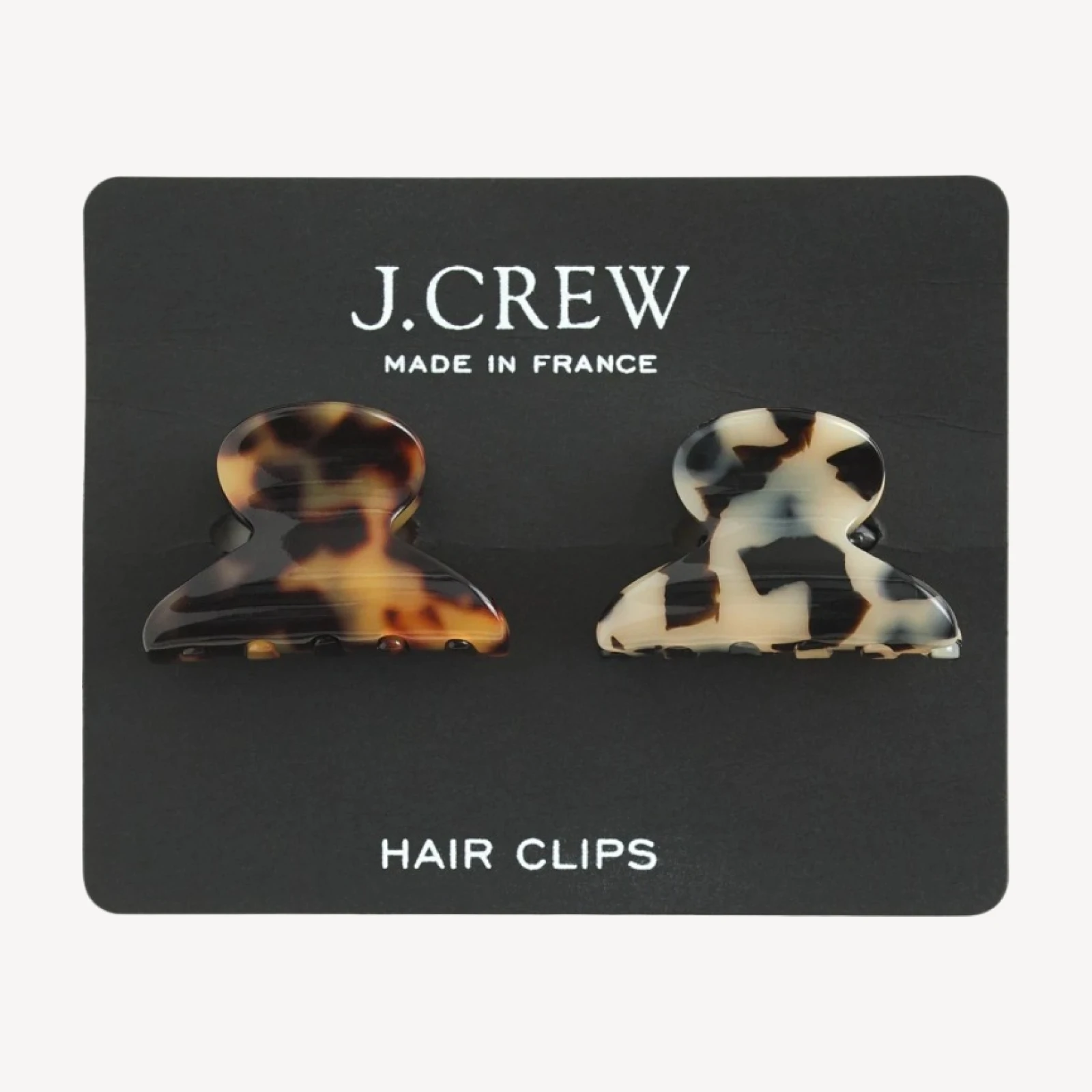 Mini hair clips two-pack in mixed Italian tortoise