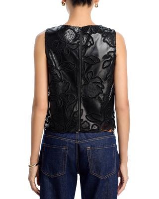 Aqua Lace Faux Leather Tank Top - Exclusive