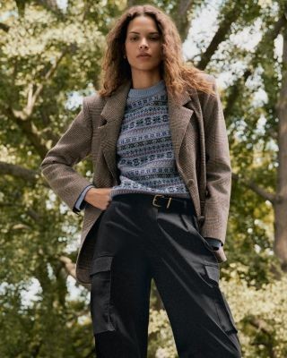 Aqua Fair Isle Raglan Crewneck Sweater - Exclusive