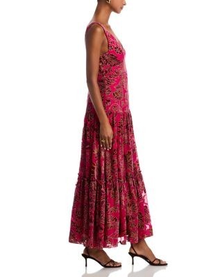 Aqua Velvet Burnout Guest of Maxi Dress - Exclusive
