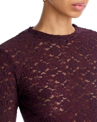 Aqua Puckered Lace Long Sleeve Top - Exclusive