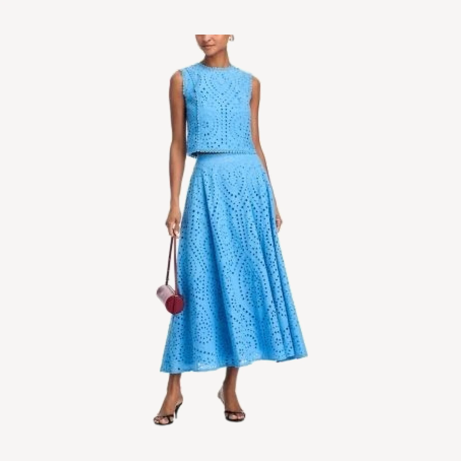 Aqua Eyelet Sleeveless Top - Exclusive