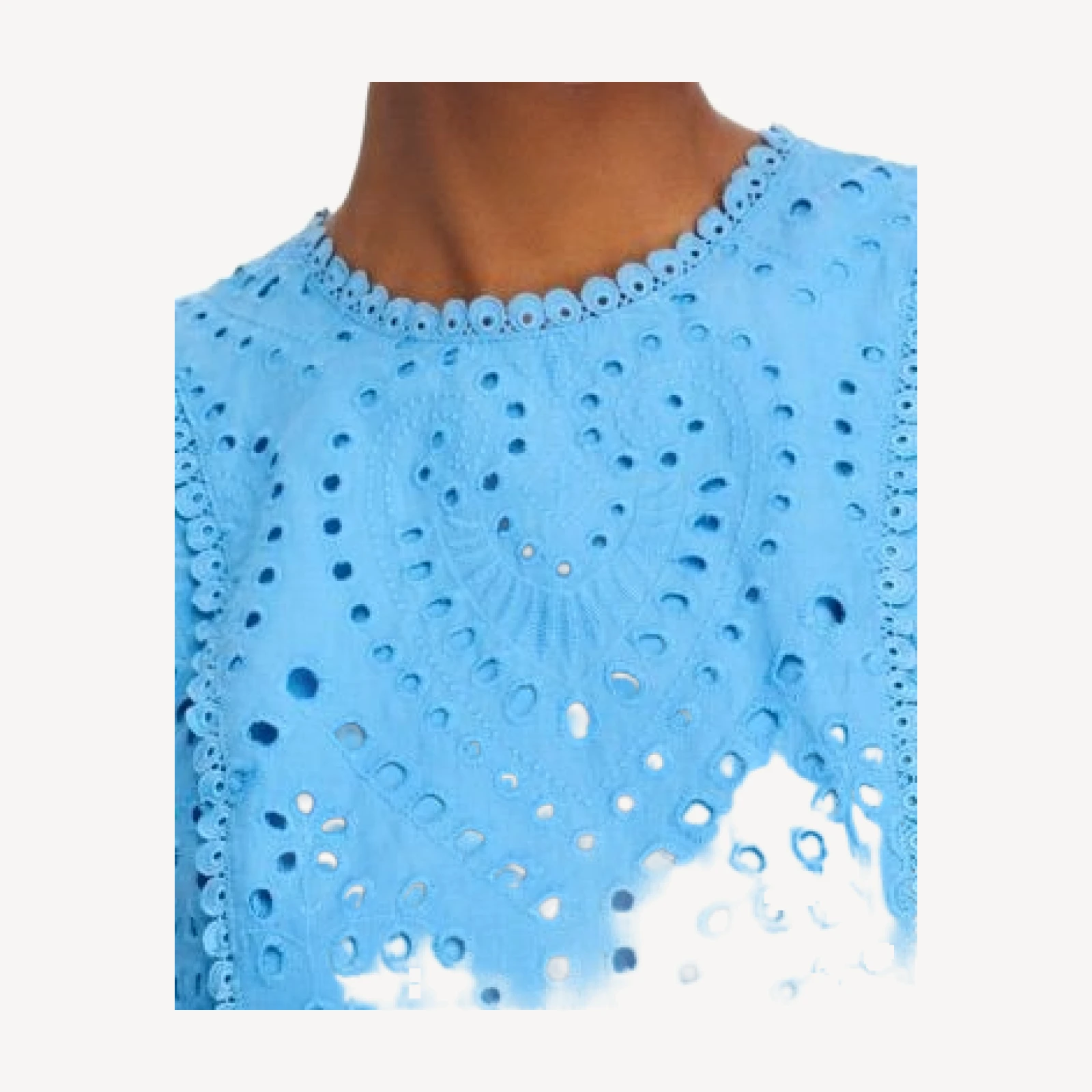 Aqua Eyelet Sleeveless Top - Exclusive