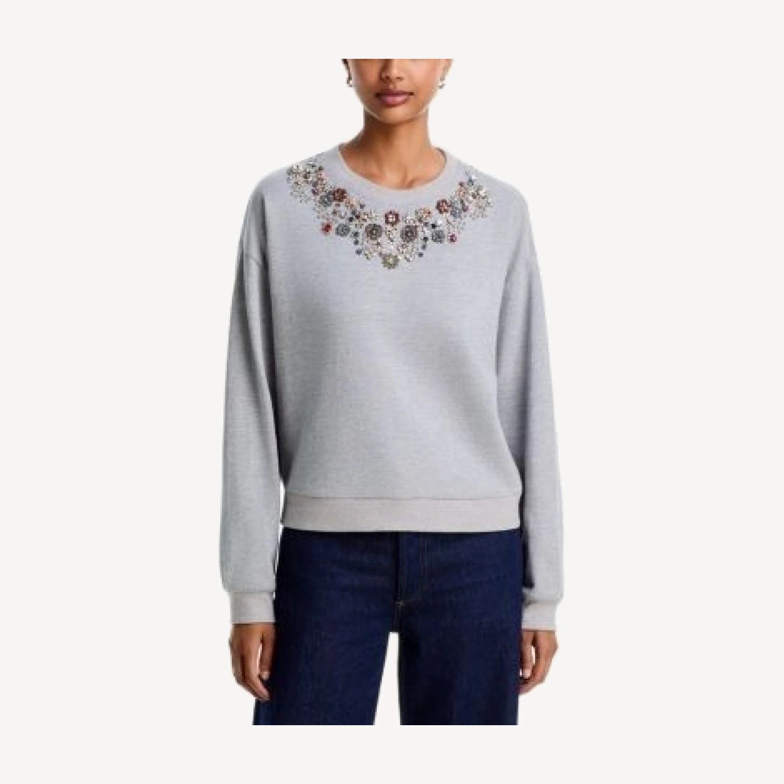 Aqua Juliana Embellished Crewneck Sweatshirt - Exclusive
