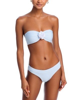 Aqua Striped Bikini Bottom - Exclusive