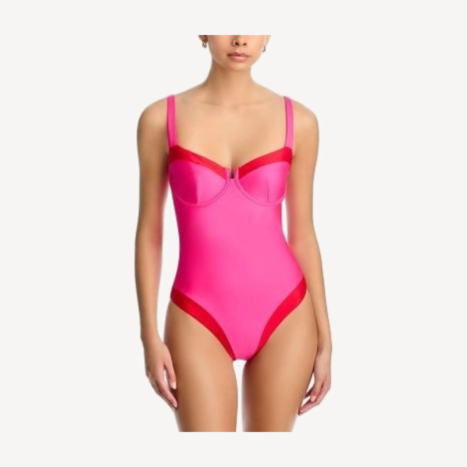 Aqua Color Blocked Underwire One Piece Swimsuit - Exclusive