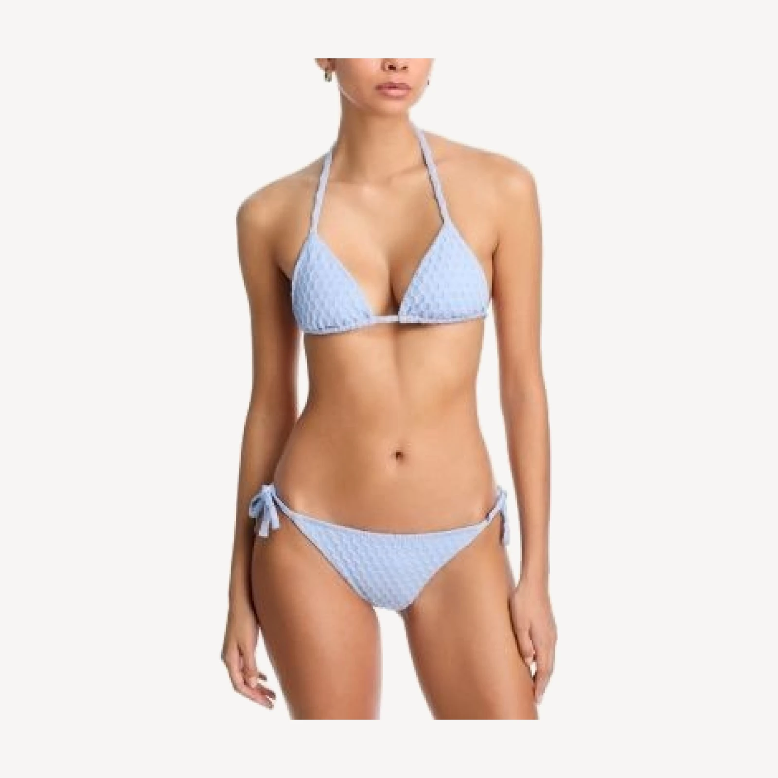 Aqua Textured Side Tie Bikini Bottom - Exclusive
