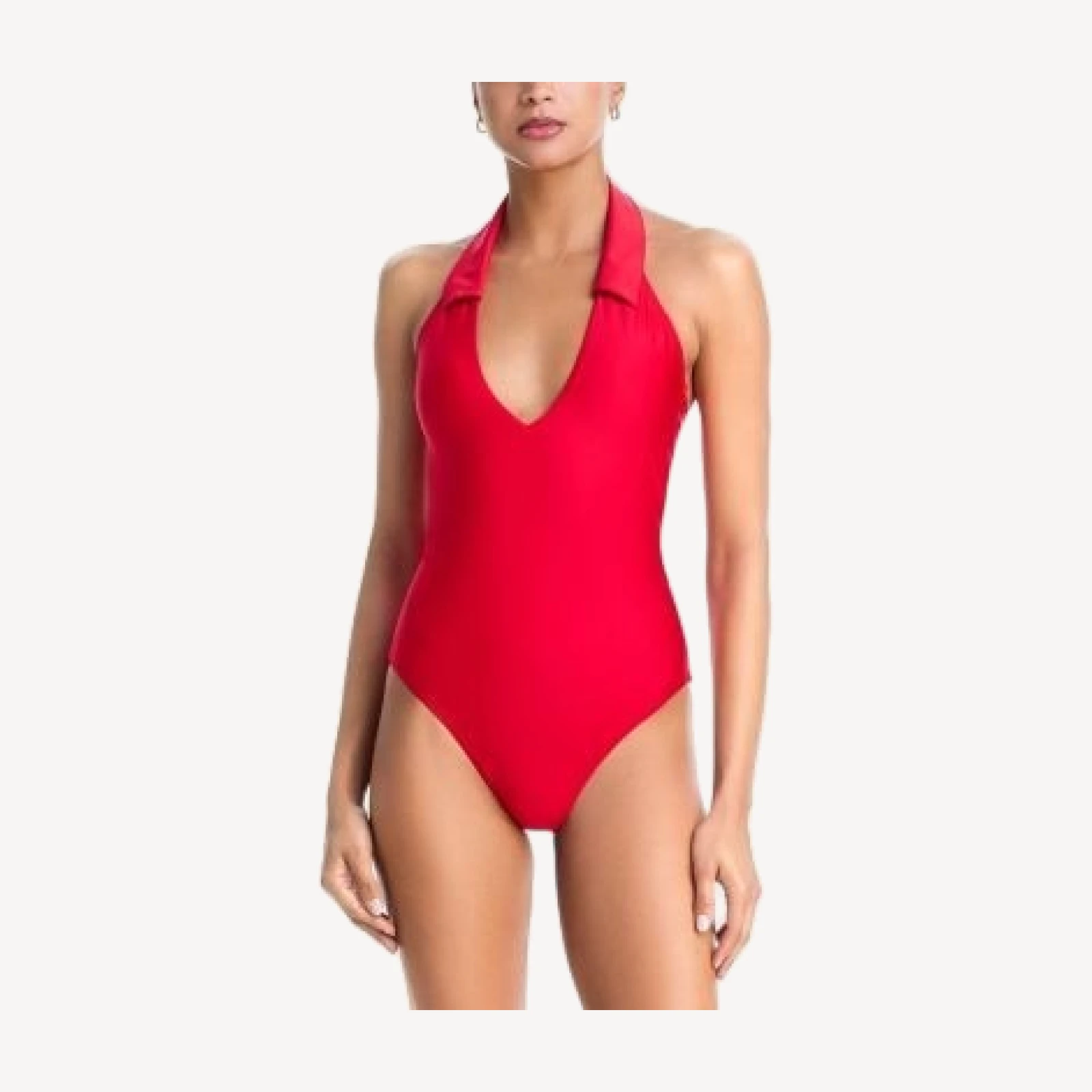 Aqua Collared Halter One Piece Swimsuit - Exclusive