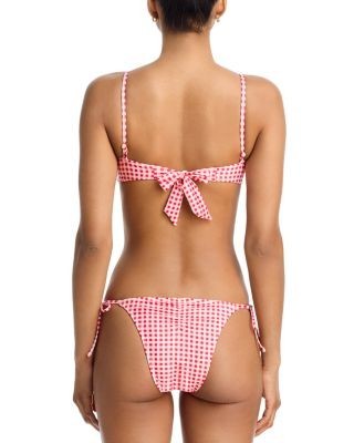 Aqua Gingham String Bikini Bottom - Exclusive