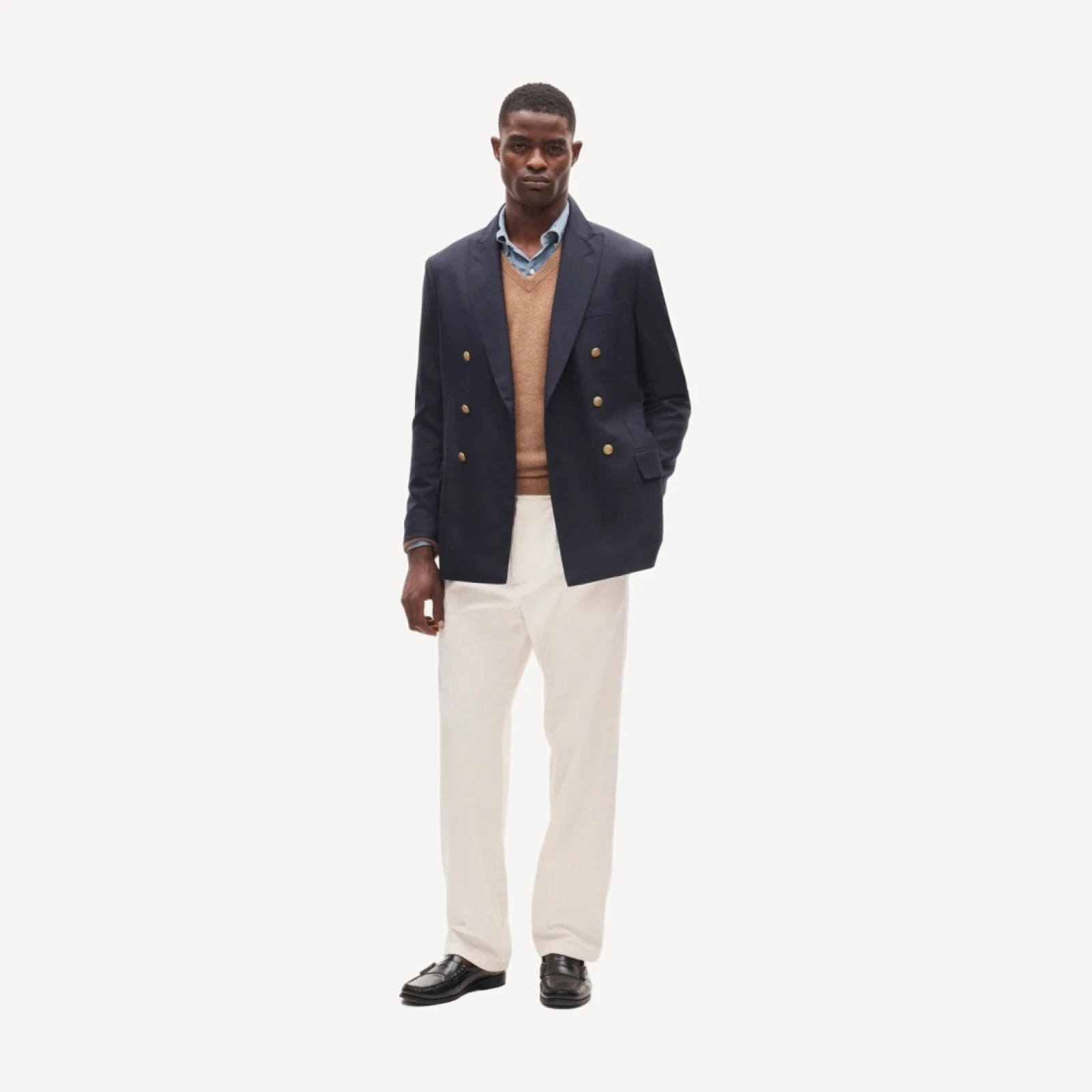 Double-breasted blazer in English wool
