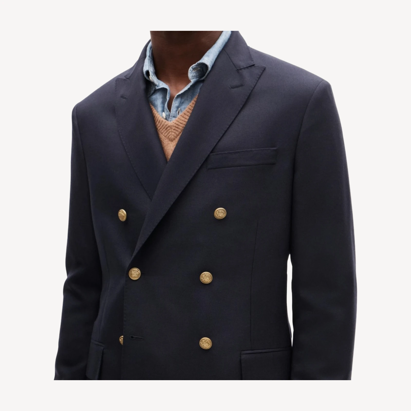 Double-breasted blazer in English wool