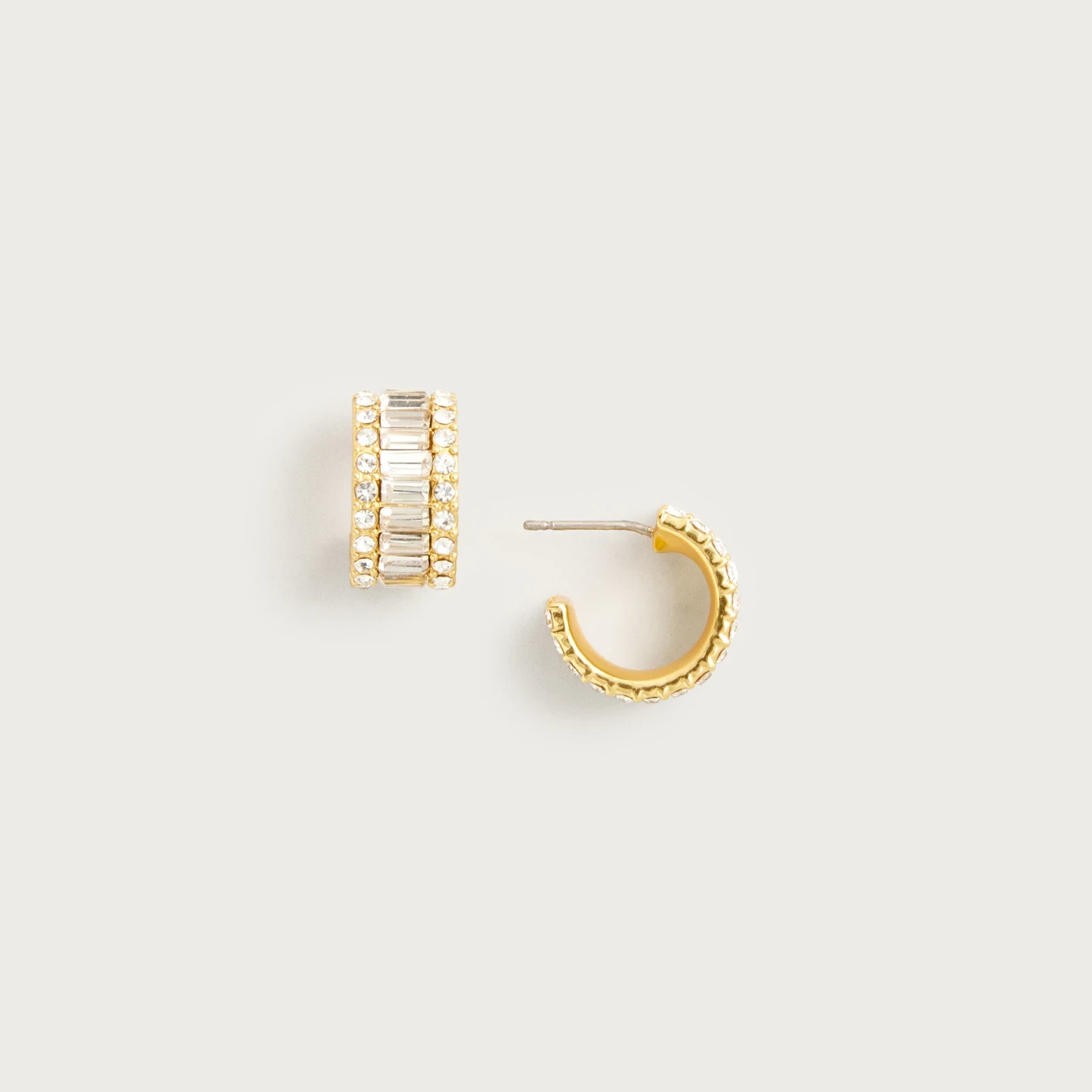 Baguette cubic zirconia hoop earrings