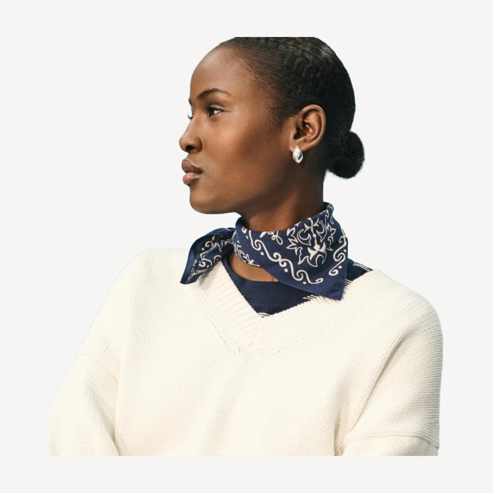 Cotton-blend V-neck pullover sweater