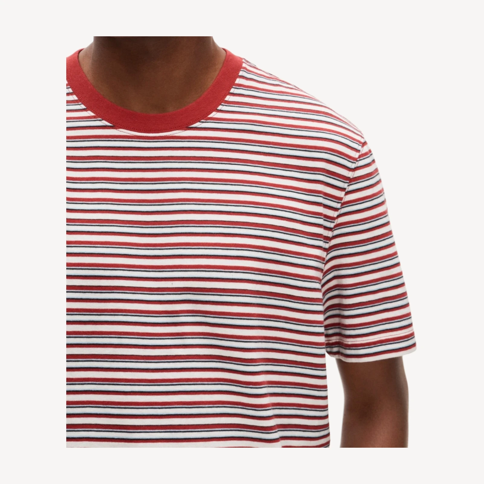 Vintage-wash cotton T-shirt in stripe
