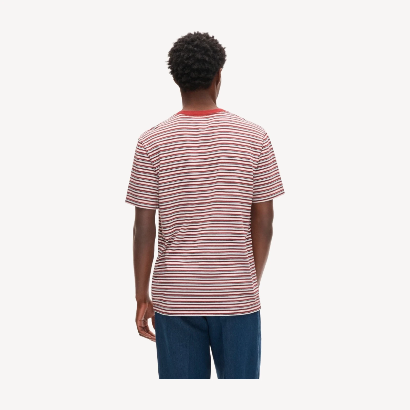 Vintage-wash cotton T-shirt in stripe