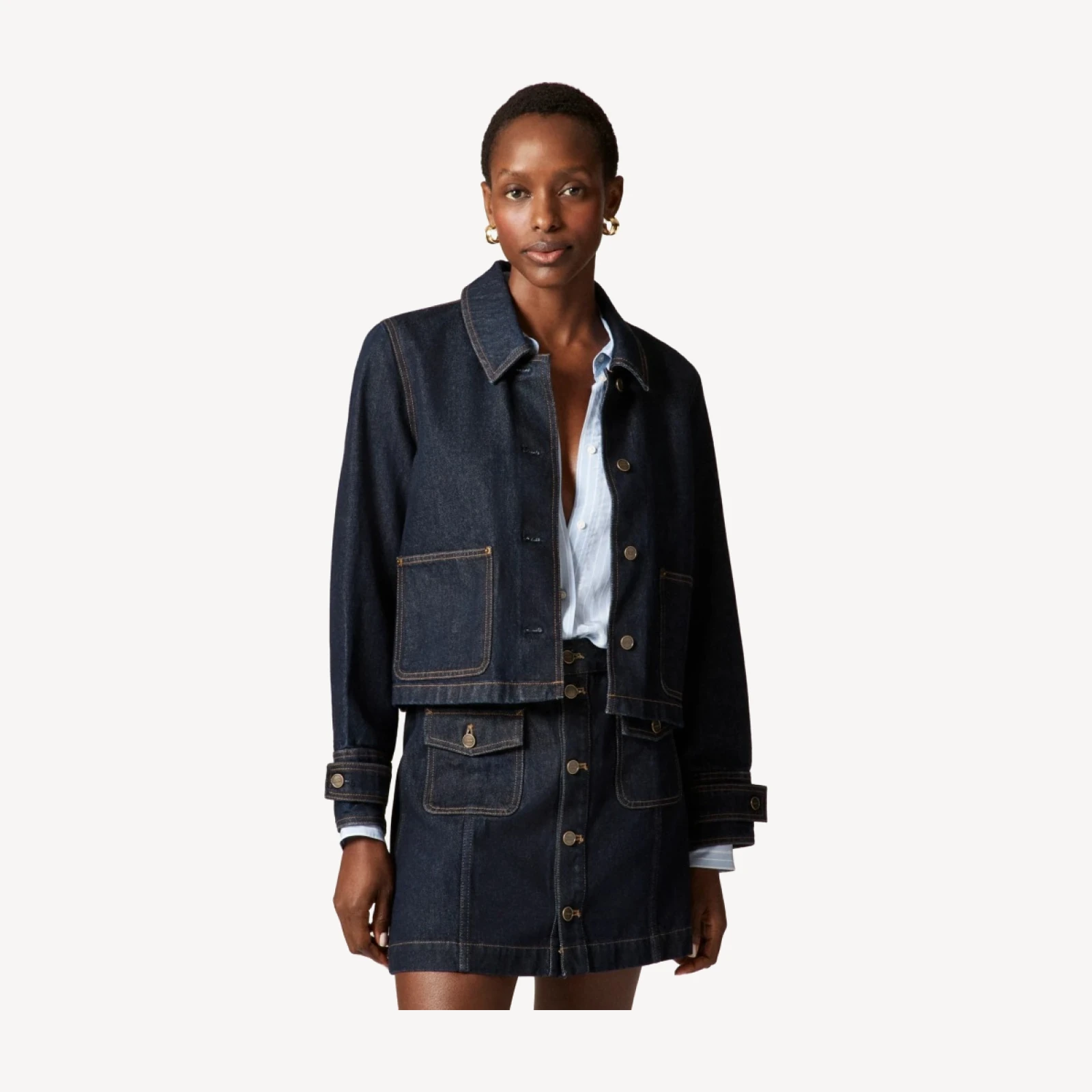 Women's cropped Barn Jacket™ in denim