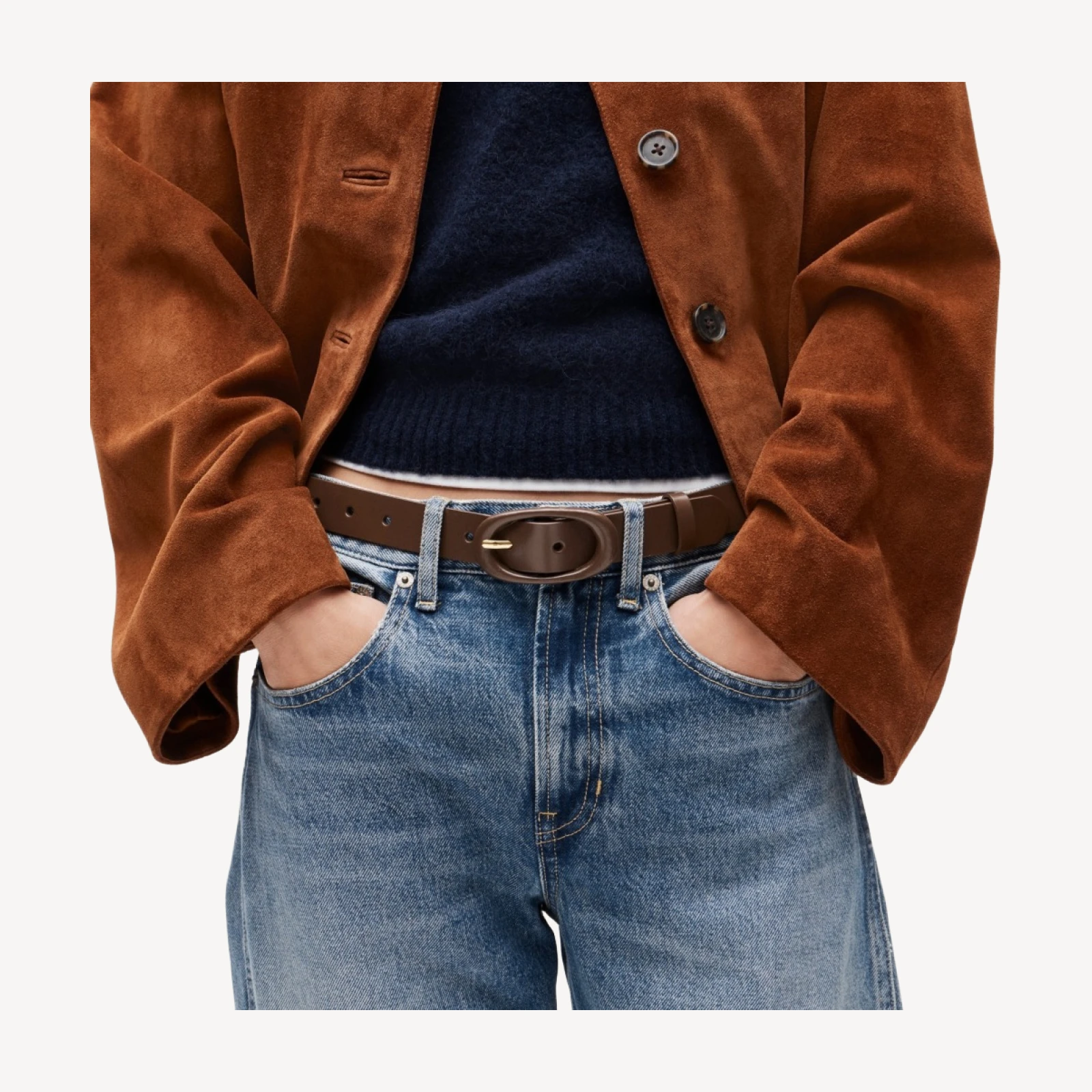 Tonal belt in leather