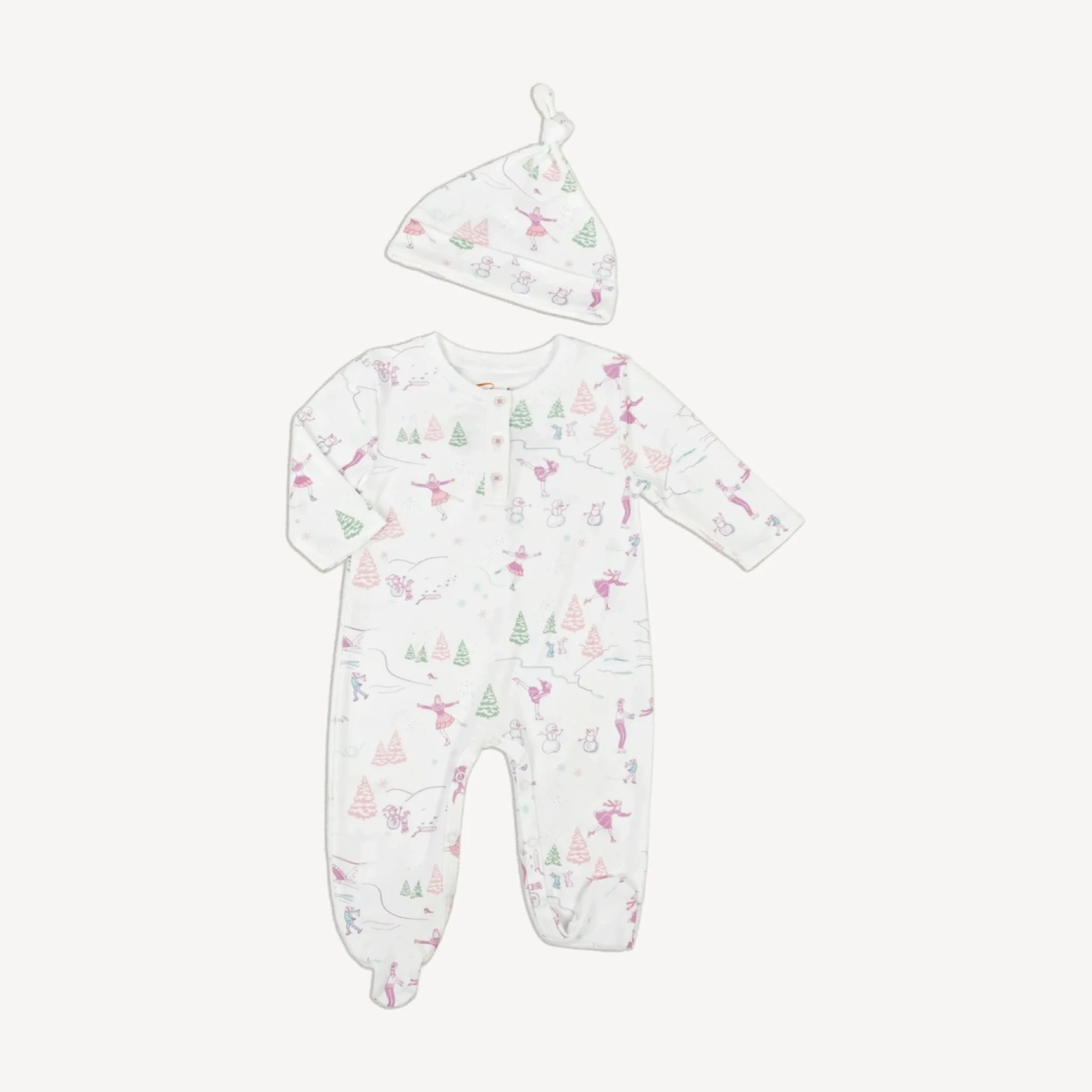Petidoux babies' Pima cotton one-piece and matching hat set