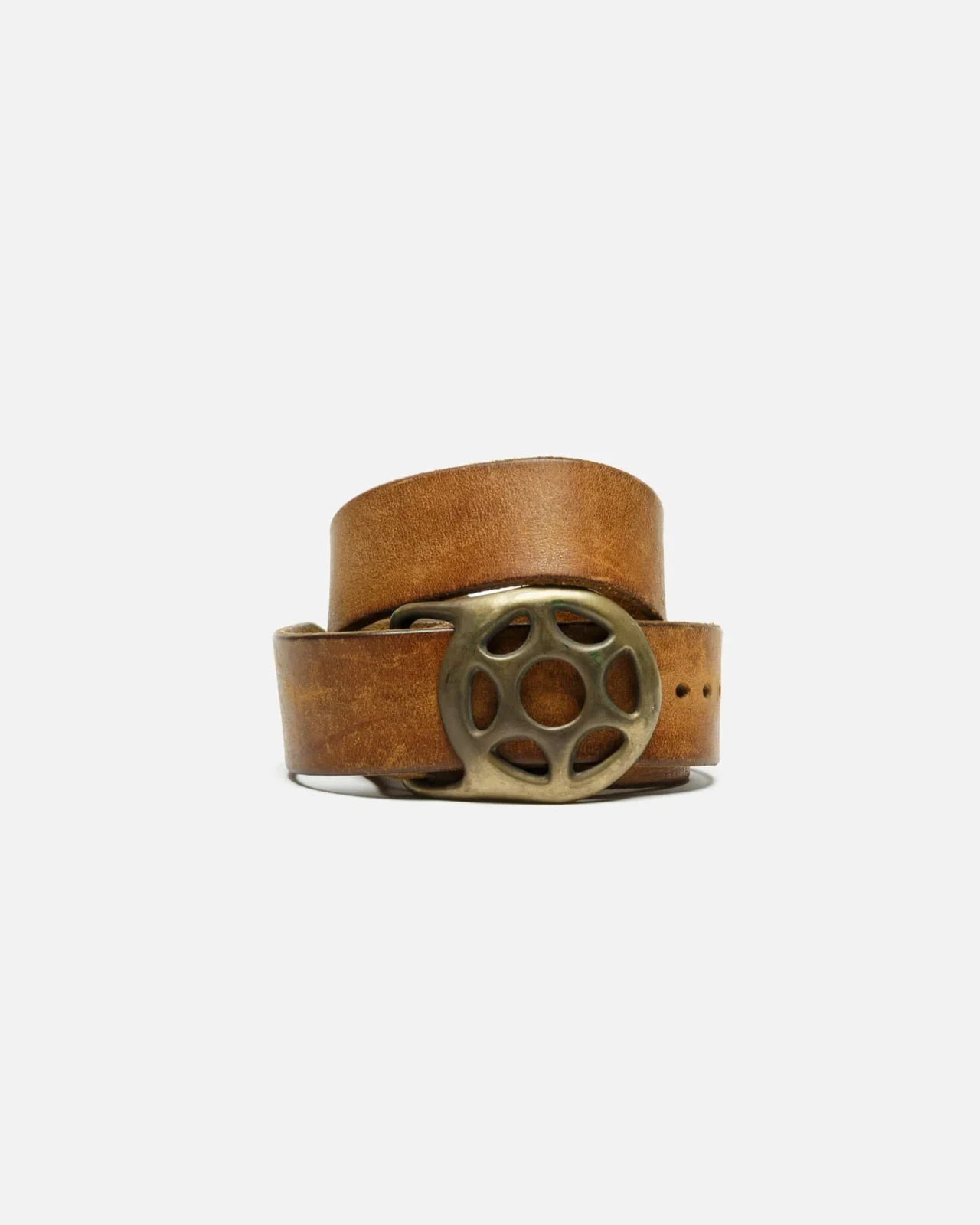 RE/DONE Vintage | 70s Round Brass Buckle Belt -#36 | Vintage Belts