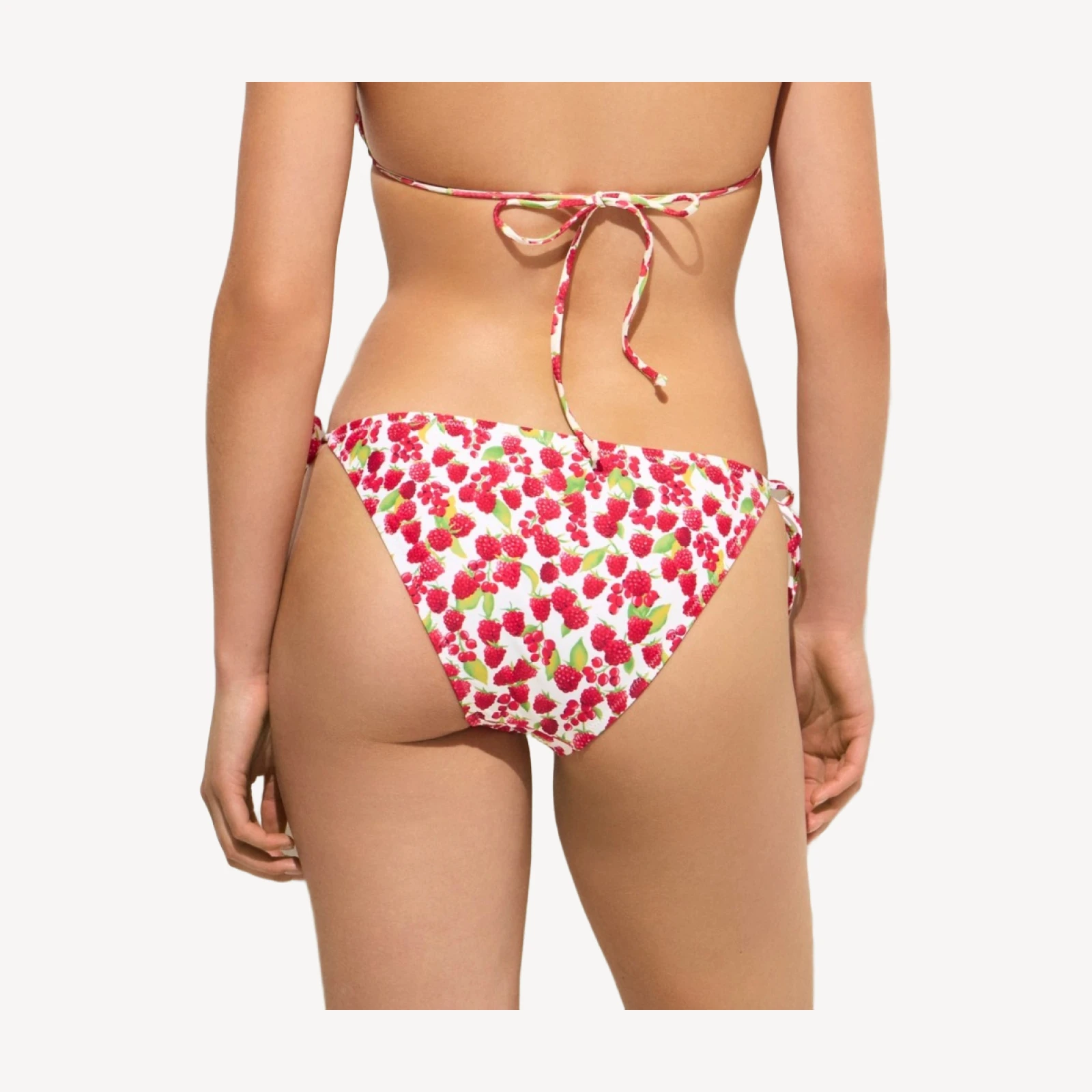 String hipster bikini bottom in raspberry print