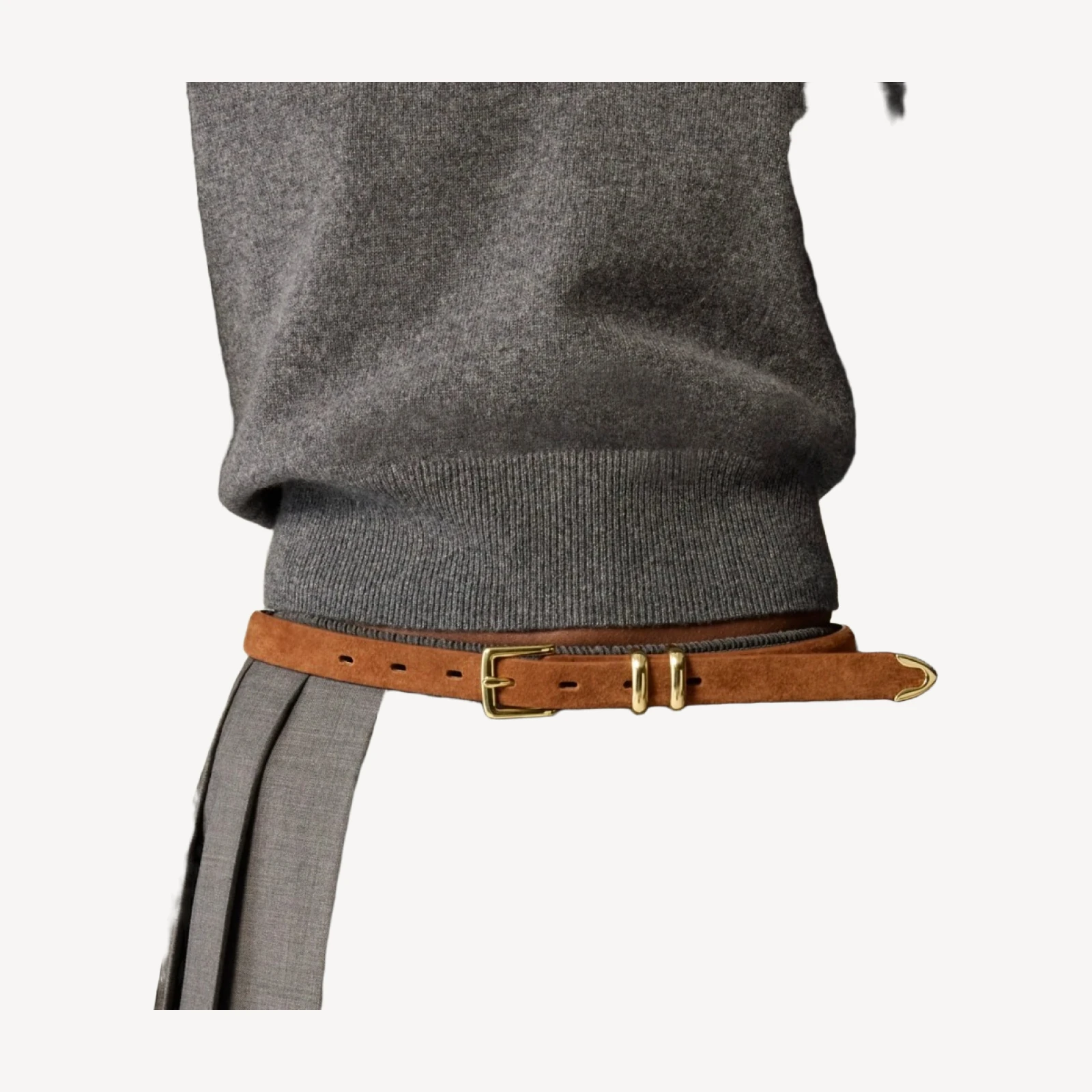 Thin suede belt