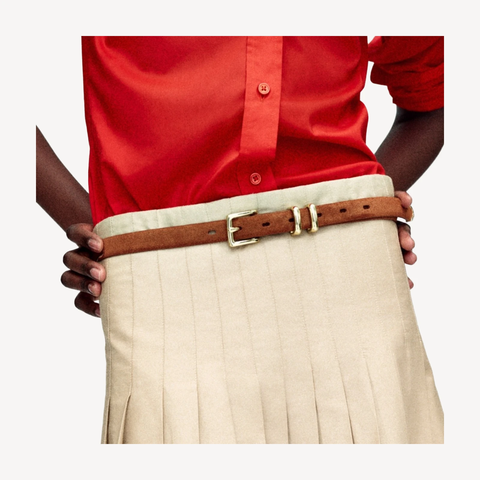 Thin suede belt