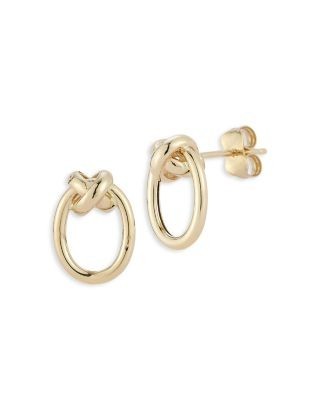 Bloomingdale's Fine Collection Knotted Oval Stud Earrings in 14K Yellow Gold