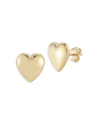 Bloomingdale's Fine Collection Polished Heart Stud Earrings in 14K Yellow Gold