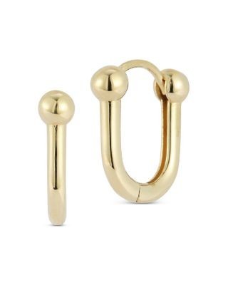 Bloomingdale's Fine Collection Stirrup Huggie Hoop Earrings in 14K Yellow Gold