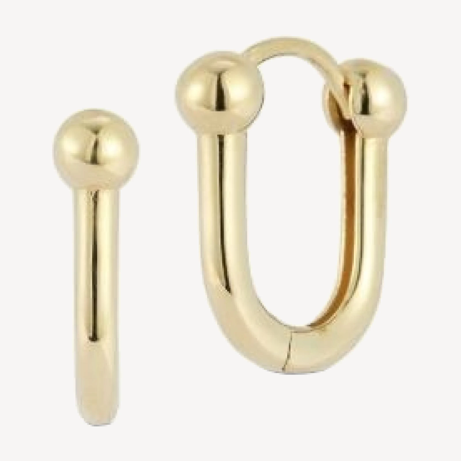 Bloomingdale's Fine Collection Stirrup Huggie Hoop Earrings in 14K Yellow Gold
